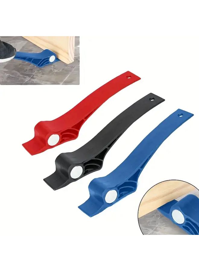 Foot Operated Door Pry Bar Black Plastic Pedal Type Door Support Lifting Tool - Image 1