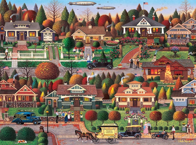 Buffalo Games - Silver Select - Charles Wysocki - Labor Day in Bungalowville - 1000 Piece Jigsaw Puzzle for Adults - Challenging Puzzle Perfect for Game Nights - Finished Size is 26.75 x 19.75 - Image 1