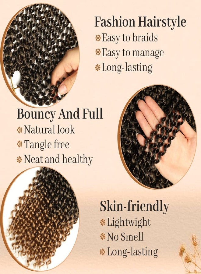 ShowCoco Passion Twist Hair 8 Packs 18 Inch Passion Twist Braiding Hair Water Wave Crochet Braids Hair Extensions Bohemian Hair Braids Passion Twist Hair Ombre Honey Blonde (18 Inch, T1B/27) - Image 3
