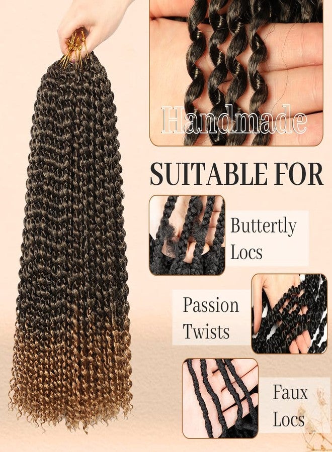 ShowCoco Passion Twist Hair 8 Packs 18 Inch Passion Twist Braiding Hair Water Wave Crochet Braids Hair Extensions Bohemian Hair Braids Passion Twist Hair Ombre Honey Blonde (18 Inch, T1B/27) - Image 4