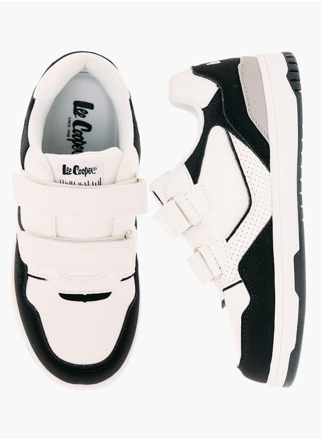 Lee Cooper Boys' Panelled Low Ankle Sneakers with Hook and Loop Closure  - Image 1