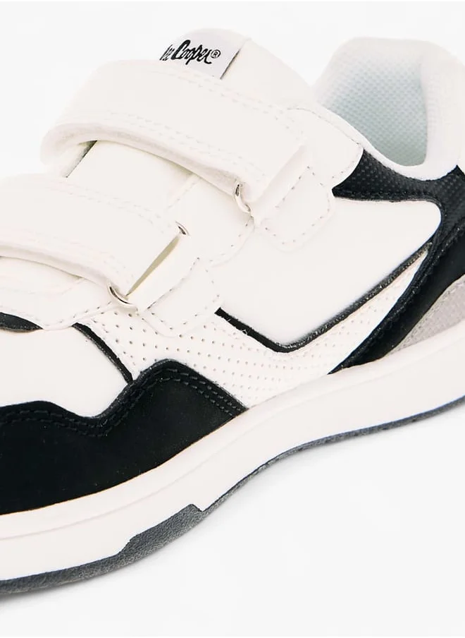 لي كوبر Boys' Panelled Low Ankle Sneakers with Hook and Loop Closure