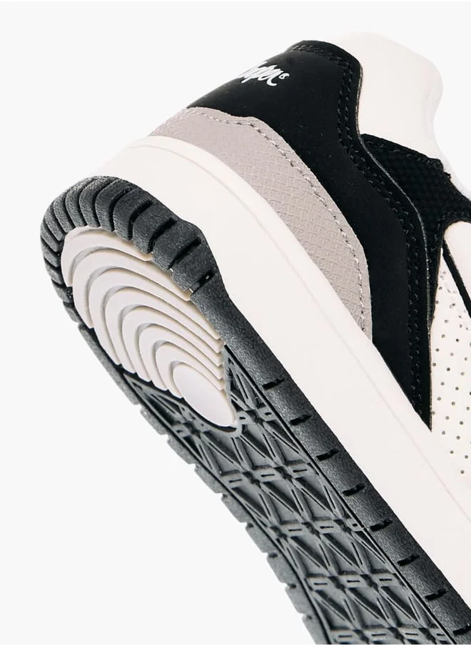 لي كوبر Boys' Panelled Low Ankle Sneakers with Hook and Loop Closure
