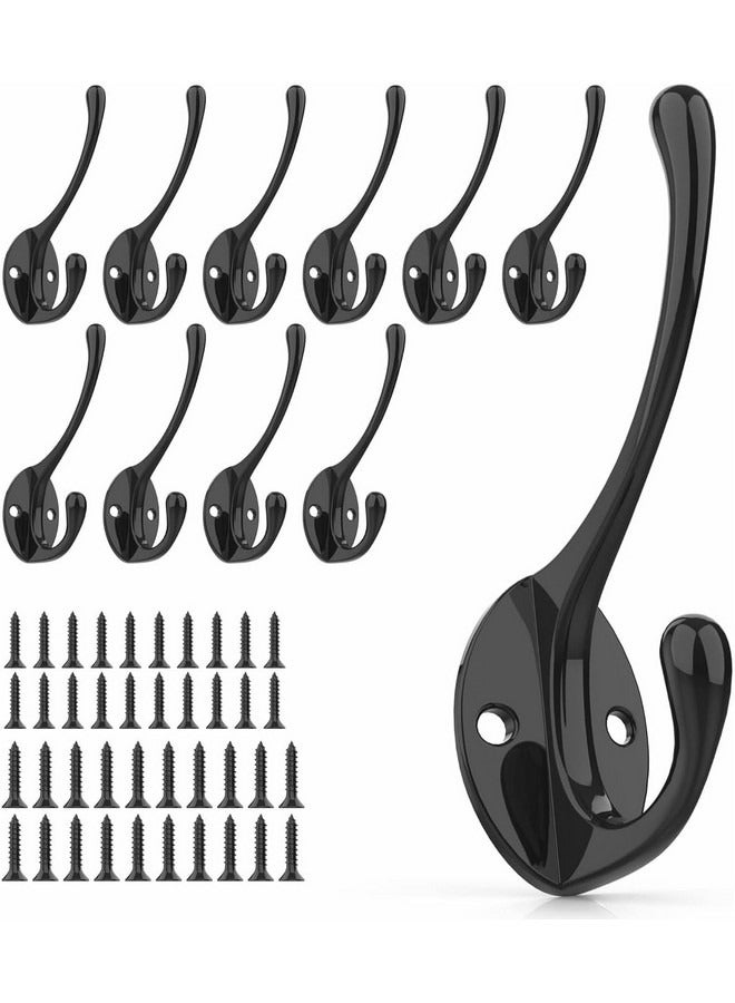 Beauenty 10 Pcs Wall Hooks for Hanging, Steel Hook, Metal Wall Hooks for Coats, Heavy Duty Single Prong Wall Hooks with 20 Pcs Screws for Towel, Key, Robe, Coats, Scarf, Bag, Cap, Coffee Cup, Mugs - Image 1