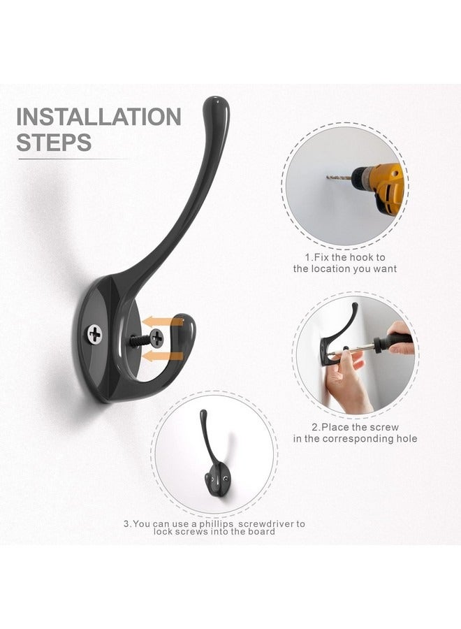 Beauenty 10 Pcs Wall Hooks for Hanging, Steel Hook, Metal Wall Hooks for Coats, Heavy Duty Single Prong Wall Hooks with 20 Pcs Screws for Towel, Key, Robe, Coats, Scarf, Bag, Cap, Coffee Cup, Mugs - Image 4