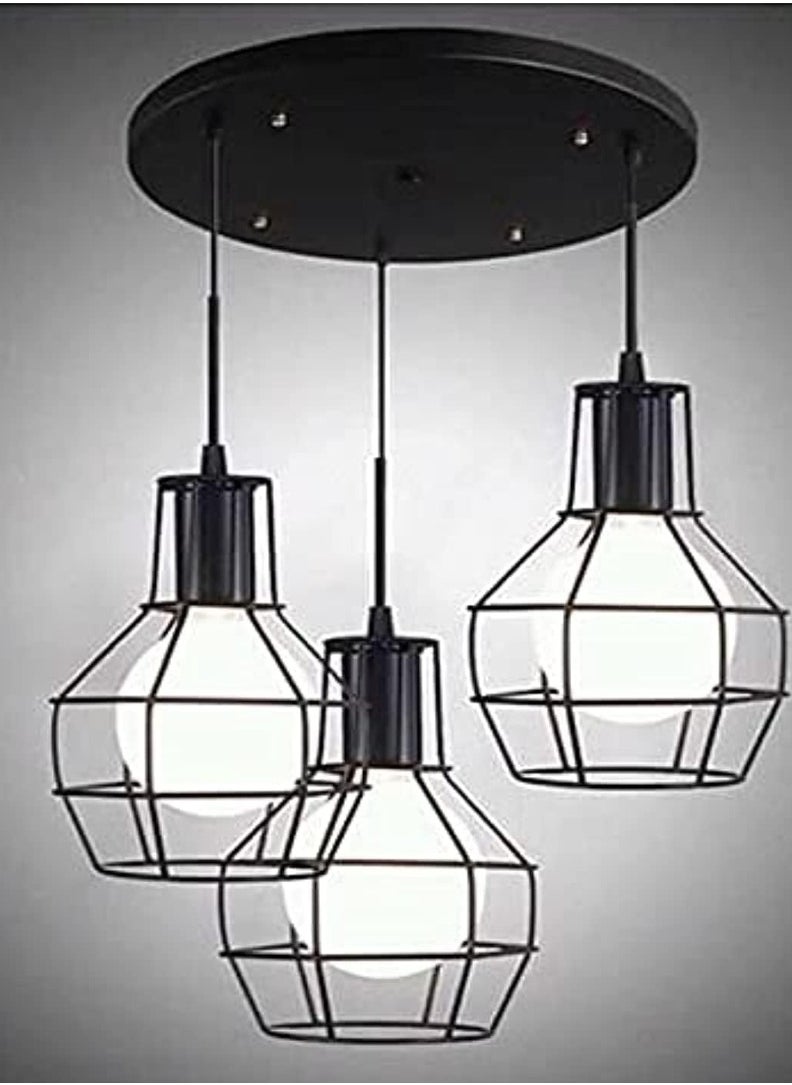 Generic 3 pieces bomb vintage ceiling decorative lighting unit, black  - Image 1