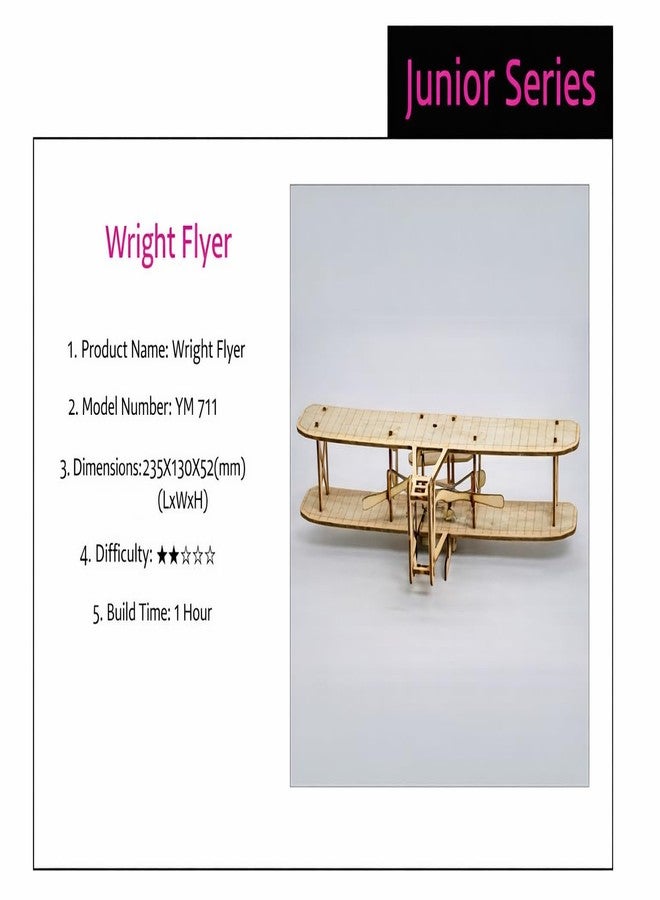 1903 Wright Flyer Model Kit - 3D Wooden Puzzle Kit, Creative Brain Puzzle & Laser-Cut Wood Assembly Craft Kit 라이트형제 비행기 Wright Brothers Flyer - Young Modeler - Image 4