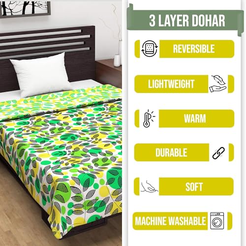 Divine Casa 120 GSM Microfiber Reversible Lightweight Printed Single Bed AC Dohar Blanket - 140 x 210 CM - Image 5