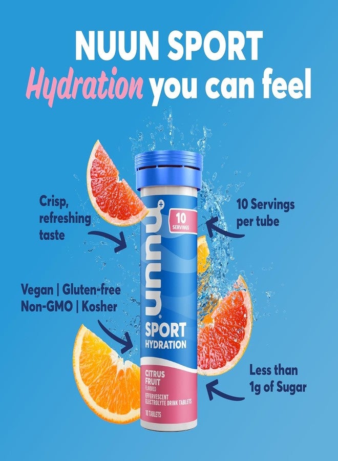 Nuun Hydration Nuun Sport Electrolyte Tablets with Magnesium, Calcium, Potassium, Chloride & Sodium, Gluten Free & Vegan, Citrus Fruit, 4 Pack (40 Servings Total) - Image 2