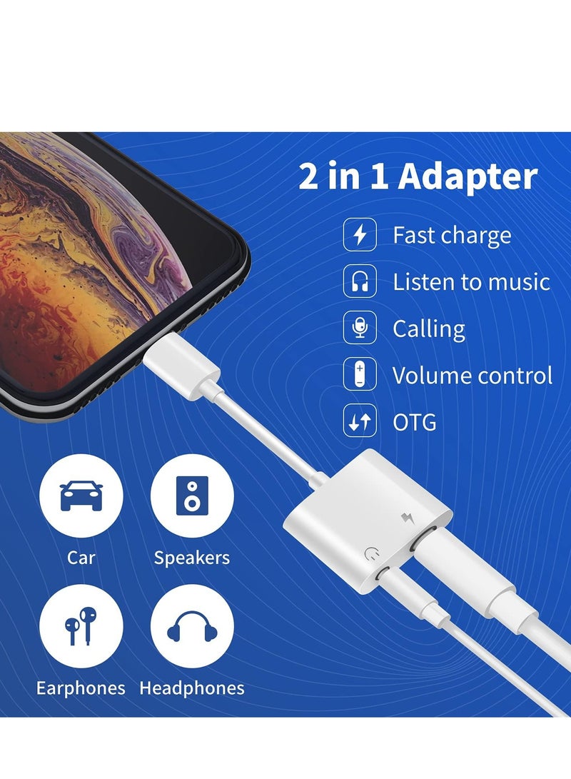 محول USB C 3.5 ملم لسماعات الراس والشاحن ومحول سماعات رأس ايه يو اكس إلى متوافق مع ماك بوك برو ايباد هواوي ميت 30 سامسونج اس 10_ ون بلس 7 بيكسل 4 اكس. أبيض - Image 3