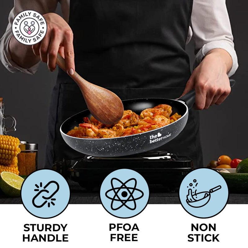 The Better Home Non Stick Induction Cookware (3mm Thickness)| Induction Utensils for Cooking |Non Stick Frying Pan (24cm), Non Stick Dosa Tawa (28cm), Non Stick Kadai (24cm) | 3 Layer Nonstick Coating - Image 4