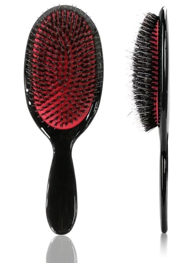 إسكدنيا Spring Hair Extension Brush, Large Hair Brush with Soft Nylon Pin, Oval Massage Scalp Detangler Brush, Nylon Bristle Hair Brush for Detangling, Defrizz, Distribute Oil, Stimulates Scalp - Image 1