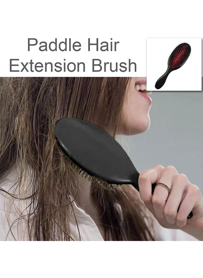 إسكدنيا Spring Hair Extension Brush, Large Hair Brush with Soft Nylon Pin, Oval Massage Scalp Detangler Brush, Nylon Bristle Hair Brush for Detangling, Defrizz, Distribute Oil, Stimulates Scalp - Image 3