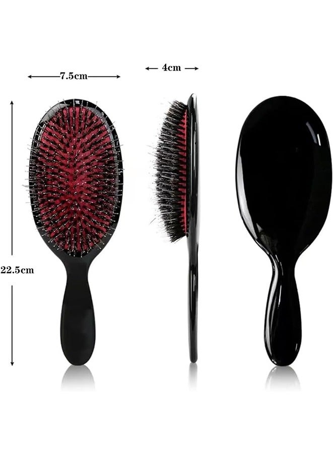 إسكدنيا Spring Hair Extension Brush, Large Hair Brush with Soft Nylon Pin, Oval Massage Scalp Detangler Brush, Nylon Bristle Hair Brush for Detangling, Defrizz, Distribute Oil, Stimulates Scalp - Image 5