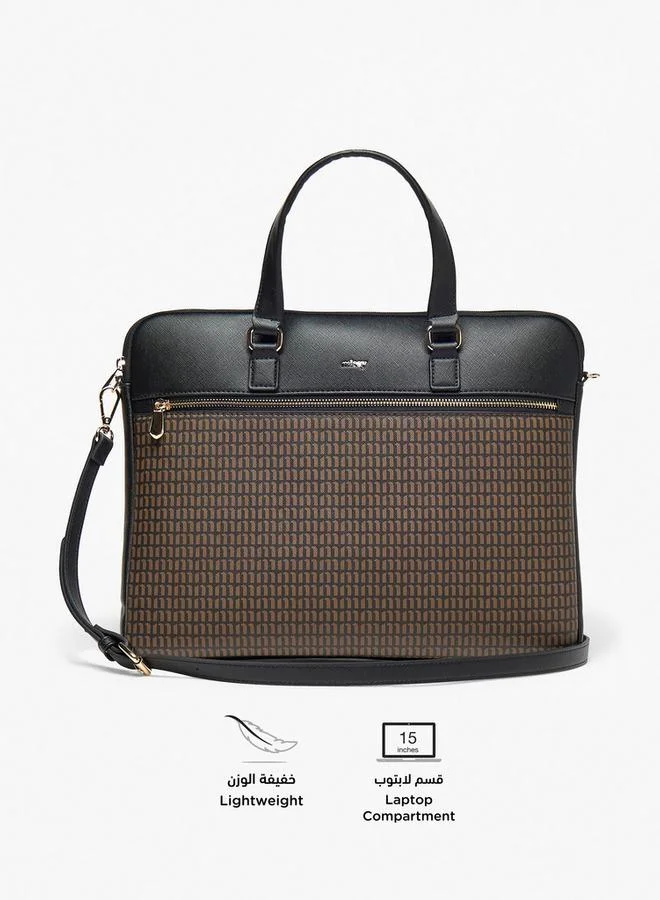 Missy Solid School Laptop Bag With Detachable Strap And Zip Closure - 3x37x28 CM