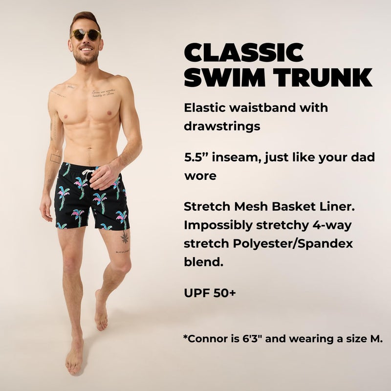 Chubbies Mens Swim Trunks â€“ Mens Swim Shorts with 4-Way Stretch, 5.5â€ Beach Shorts with Elastic Waist, Drawstring, Mesh Lining, UPF 50+ (The Havana Nights, Medium) - Image 4