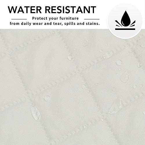 Easy-Going Reversible Couch Cover for 3 Cushion Couch Sofa Cover for Dogs Water Resistant Furniture Protector Cover with Foam Sticks Elastic Straps for Pet Cat (Sofa, Ivory/Ivory) - Image 5