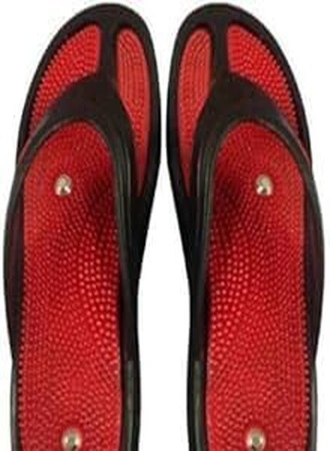ACUWORLD acupressure slippers for women/Men's Flip-Flops heel pain relief products acupressure footwear Red Black (7) - Image 3