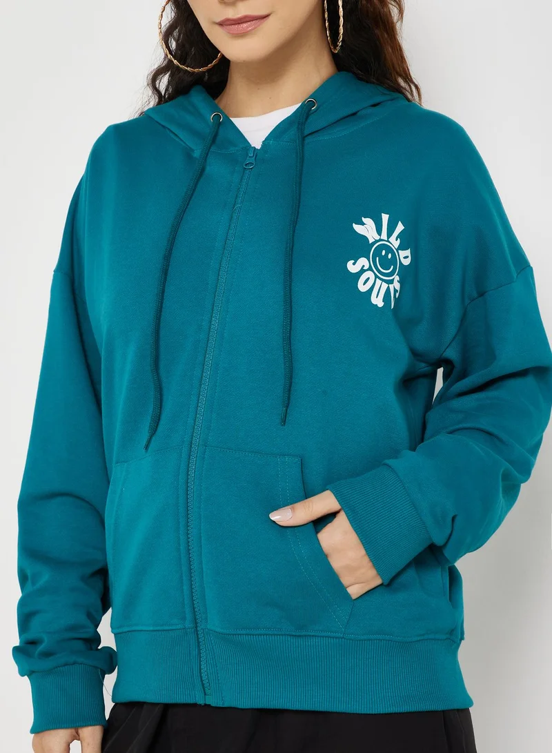Ginger Graphic Zip Thru Hoodie