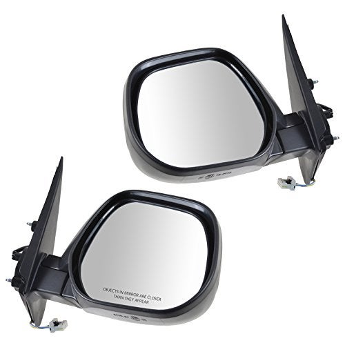 TRQ 2 Piece Driver and Passenger Side Mirror Assembly Set Electric Adjustment Heated No Memory Textured Compatible with 2010-2011 Mitsubishi Outlander 2011-2022 Outlander Sport MI1320139 MI1321139 - Image 4