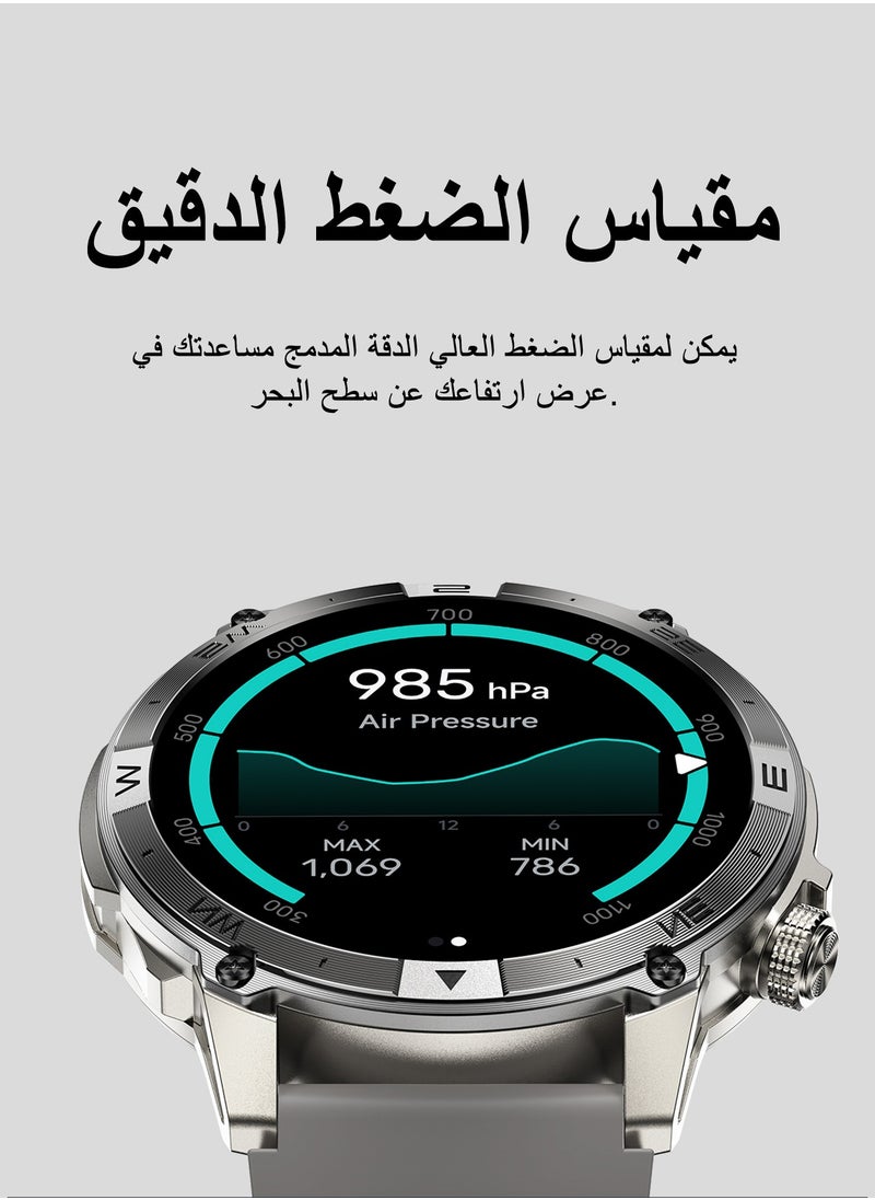 إبسون ساعة ذكية بشاشة AMOLED مقاس 1.43 بوصة، تتبع حركة GPS، مكالمات بلوتوث، قياس الارتفاع، بوصلة، ضغط الهواء، إدارة صحية متعددة الأبعاد، مقاومة للماء بتصنيف IP68، بطارية قوية بسعة 530mAh.  - Image 5