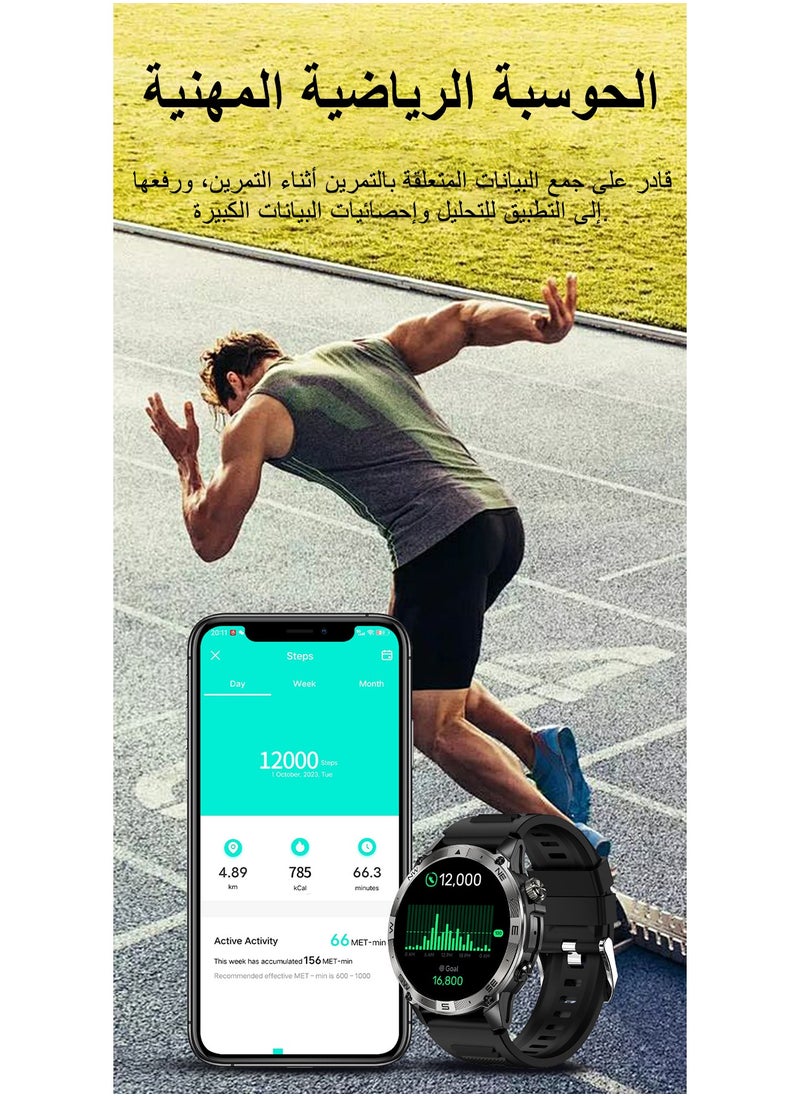إبسون - ساعة ذكية بشاشة AMOLED مقاس 1.43 بوصة، تتبع حركة GPS، مكالمات بلوتوث، قياس الارتفاع، بوصلة، ضغط الهواء، إدارة صحية متعددة الأبعاد، مقاومة للماء بتصنيف IP68، بطارية قوية بسعة 530mAh. - Image 1