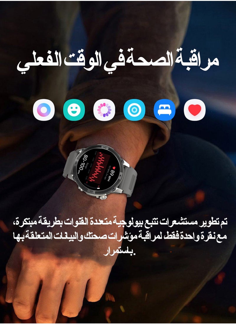 إبسون - ساعة ذكية بشاشة AMOLED مقاس 1.43 بوصة، تتبع حركة GPS، مكالمات بلوتوث، قياس الارتفاع، بوصلة، ضغط الهواء، إدارة صحية متعددة الأبعاد، مقاومة للماء بتصنيف IP68، بطارية قوية بسعة 530mAh. - Image 1