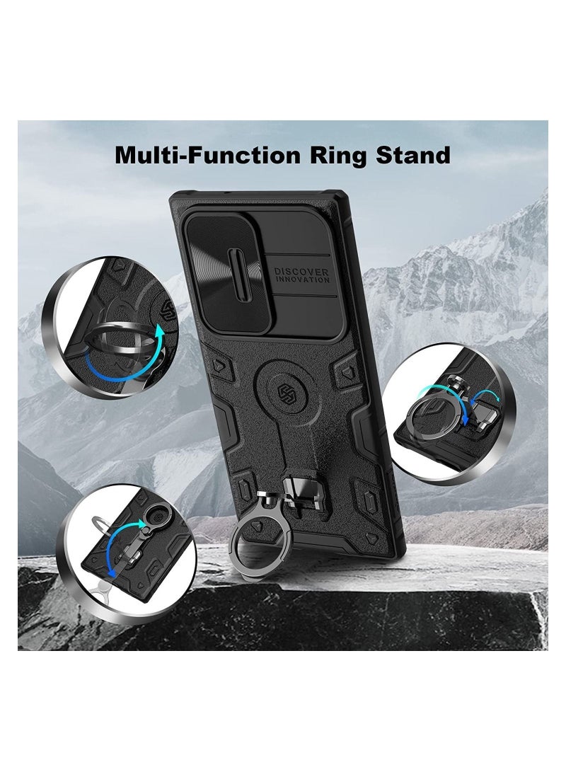 NIBEMINENT Case Compatible with Samsung Galaxy S23 Ultra 5G, CamShield Armor Slide Camera Cover, PC TPU Impact-Resistant Bumpers Protective Ring Kickstand  - Image 5