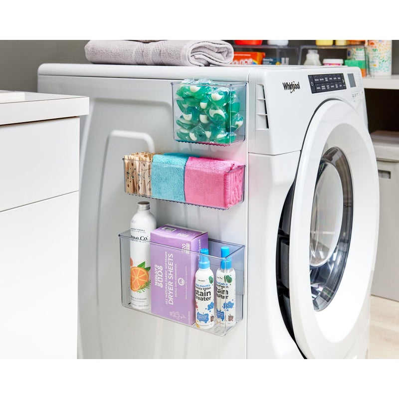 iDesign Magnetic Medium Clear Plastic Organizer Bins for Laundry Room Storage - Image 5