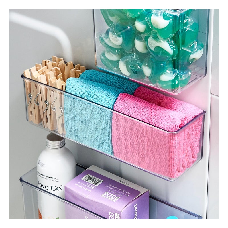 iDesign Magnetic Medium Clear Plastic Organizer Bins for Laundry Room Storage - Image 4