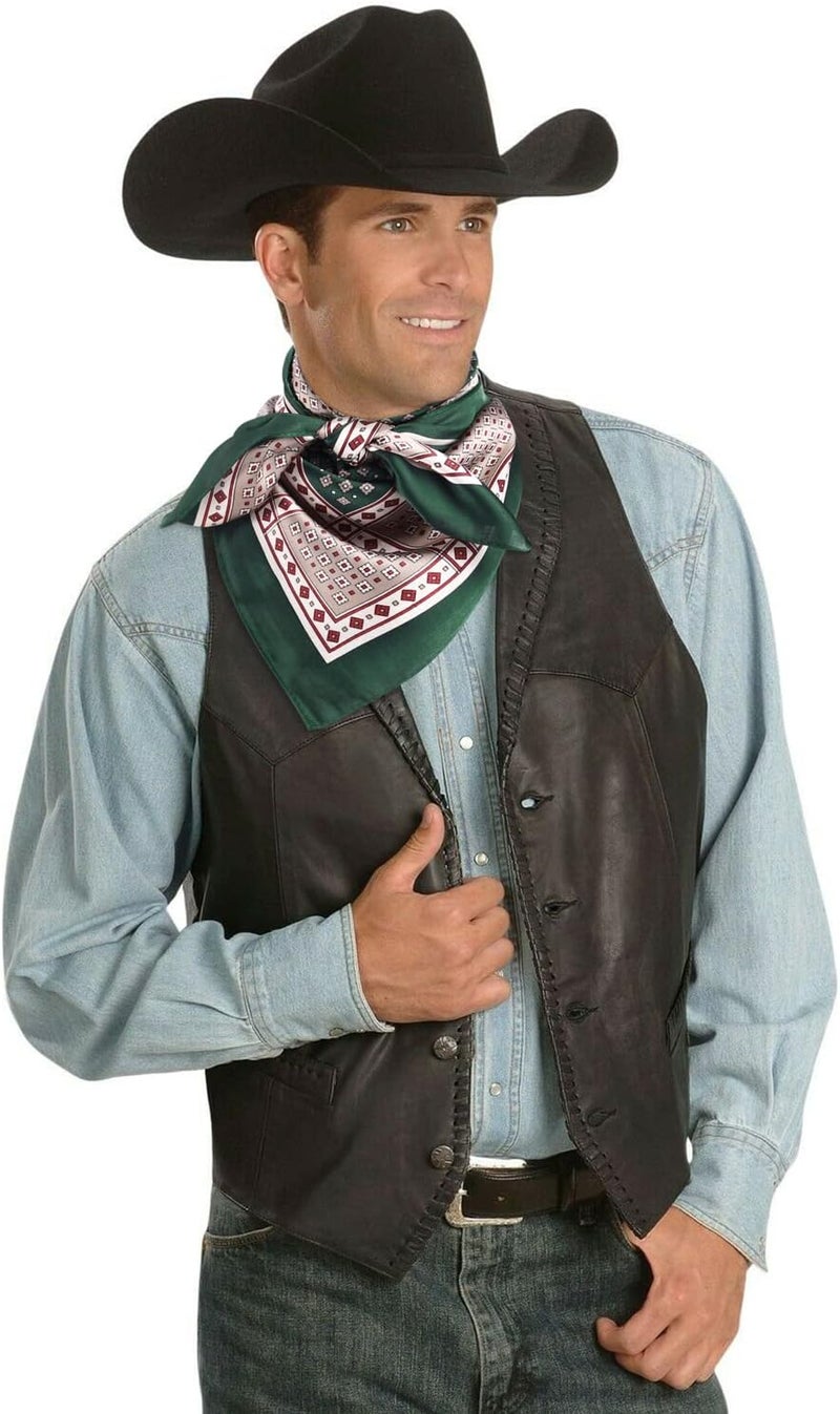 GERINLY Vintage Silk Feel Square Scarf for Men Satin Bandana Tiny Pattern Print Neckerchief Geometry Head Scarf Fashion - Image 5