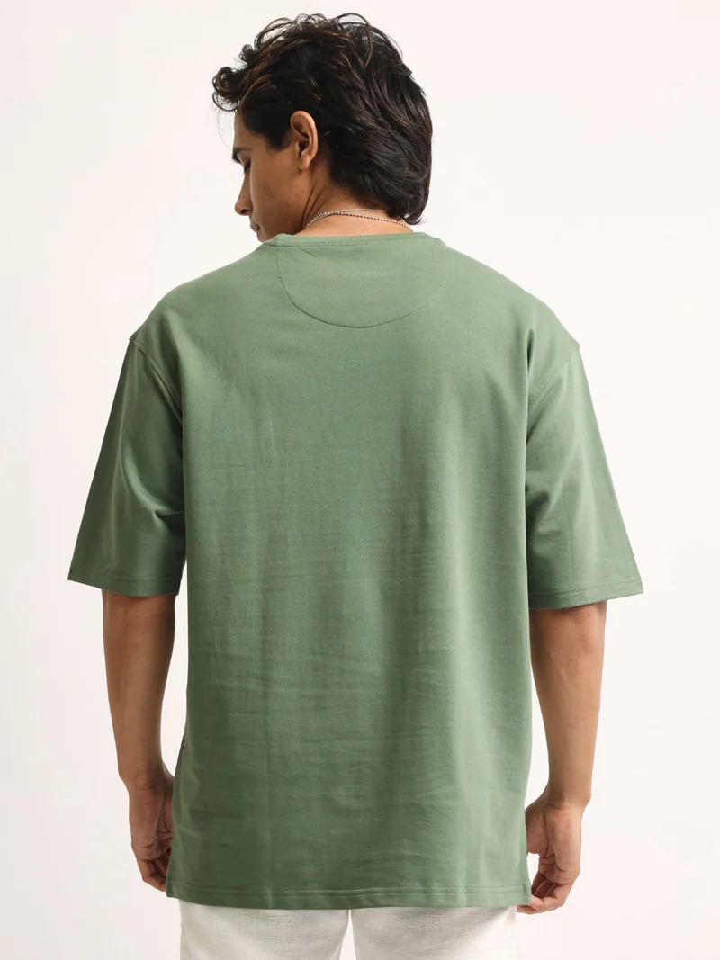 Maniac  Maniac Mens Printed Round Neck Half Sleeve Biscuit and Brown Cotton Tshirt for Men | Best Price UAE
