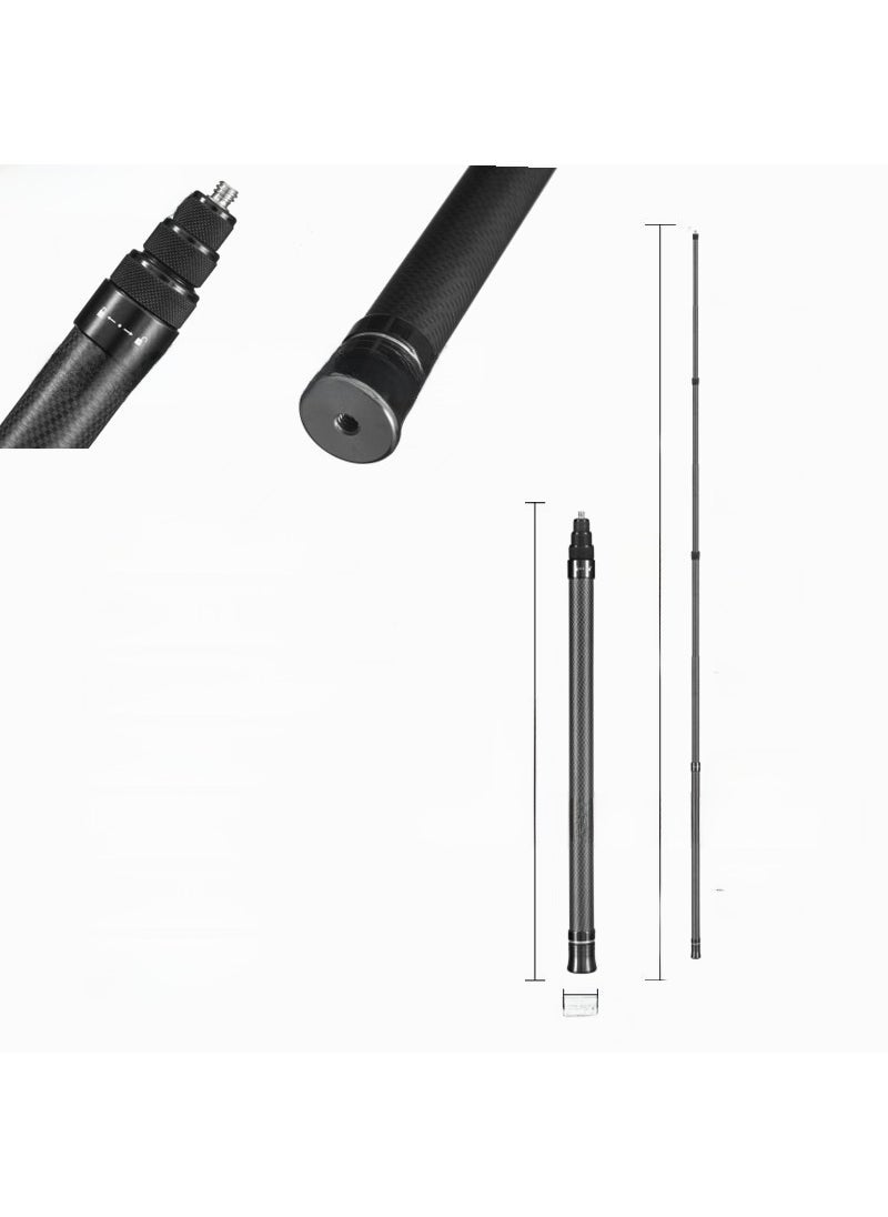 Arabest Carbon Fiber 2.9m Extendable Selfie Stick for Insta360 1.5 m black 7 sections