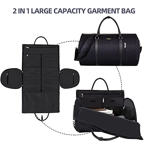 TIBES Garment Bag for Travel Convertible Carry On Garment Bag Large Travel Duffel Bags for Women 2 in 1 Hanging Suitcase Suit Travel Bags for Women & Men 3pcs Set - Image 2