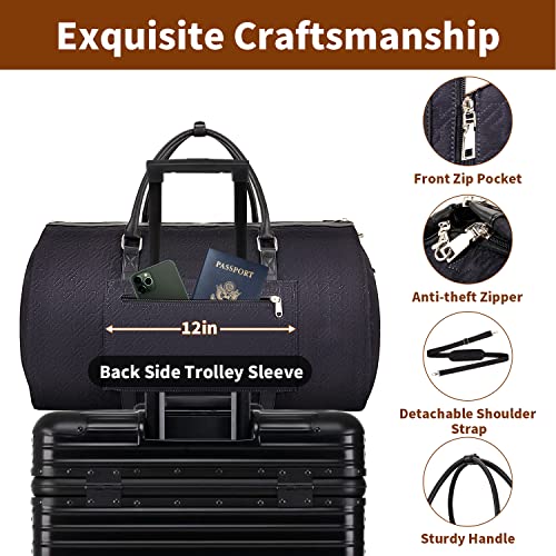 TIBES Garment Bag for Travel Convertible Carry On Garment Bag Large Travel Duffel Bags for Women 2 in 1 Hanging Suitcase Suit Travel Bags for Women & Men 3pcs Set - Image 3