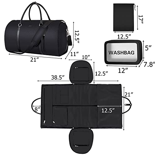 TIBES Garment Bag for Travel Convertible Carry On Garment Bag Large Travel Duffel Bags for Women 2 in 1 Hanging Suitcase Suit Travel Bags for Women & Men 3pcs Set - Image 5