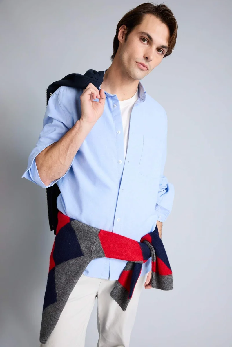ديفاكتو Basic Long Sleeves Cotton Shirt