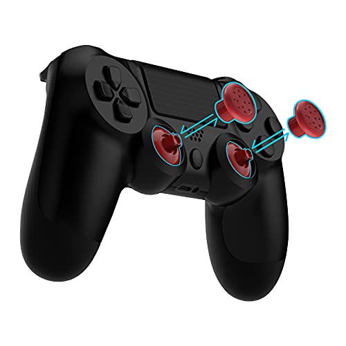 eXtremeRate ThumbsGear Interchangeable Ergonomic Thumbstick for PS5 Controller for PS4 All Model Controller 3 Height Domed and Concave Grips Adjustable Joystick Carmine Red - Image 3