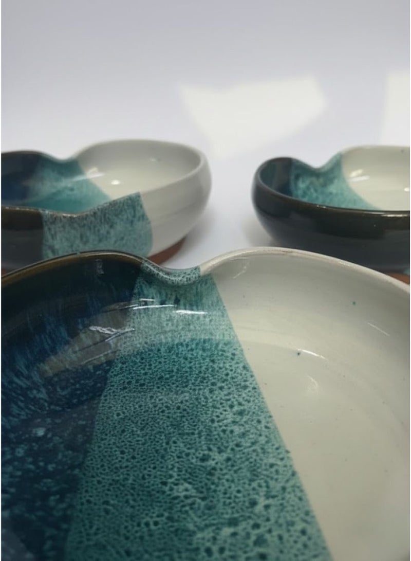 CASA HOME Handcrafted Ceramic Serving Bowls – Blue & Teal Artistic Glaze - Image 5