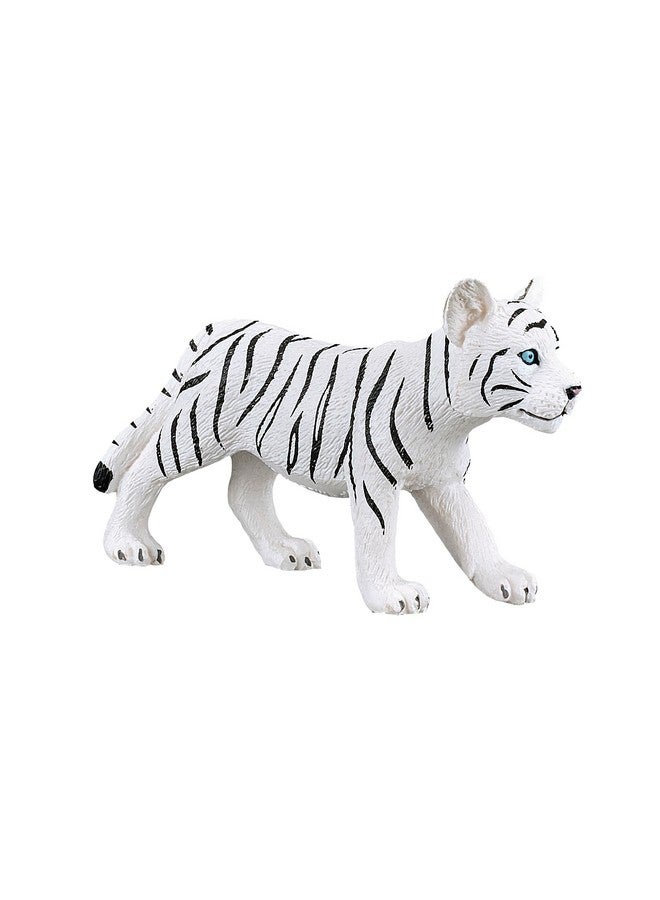 MOJO White Tiger Cub Realistic International Wildlife Hand Painted Toy Figurine - Image 1