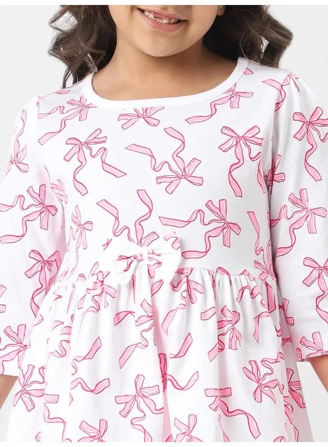 Nautinati  Ribbon Print Dress for Women | Best Price UAE