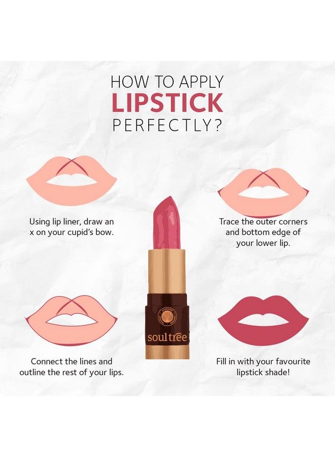 SOULTREE Ayurvedic Lipstick Rose Clay 610 4Gm - Image 5