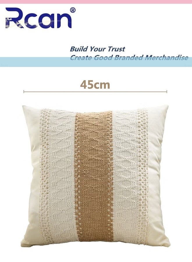 Rcan Set of 2 Throw Pillow Covers Decorative Farmhouse Boho Pillow Cases Decorative Geometric Modern Pattern Pillow Cushion Case for Couch Bedroom Living Room Sofa 18 x 18 Inch - Image 5