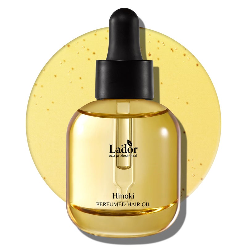 LADOR Hair Perfume Oil for Dry Damaged Hair - Anti Frizz Nourishing Fragrance Gloss Oil Serum Leave-In Conditioner Hold Curls & Waves Sulfate Paraben Alcohol Free 1 Fl Oz - Hinoki Korean - Image 1