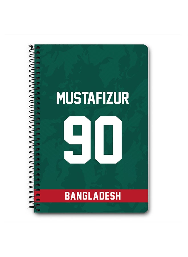 Stylizedd - Designer A5 Spiral Notebook Memo Notepad Journal Player - Mustafizur Rahman, Jersey Number -90 - Image 1