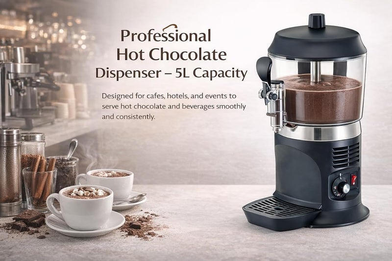 12 Cups Jelco Commercial Hot Chocolate Machine Electric 5L Hot Chocolate Dispenser Warmer for Heating Chocolate, Coffee, Milk, Tea, - Image 1