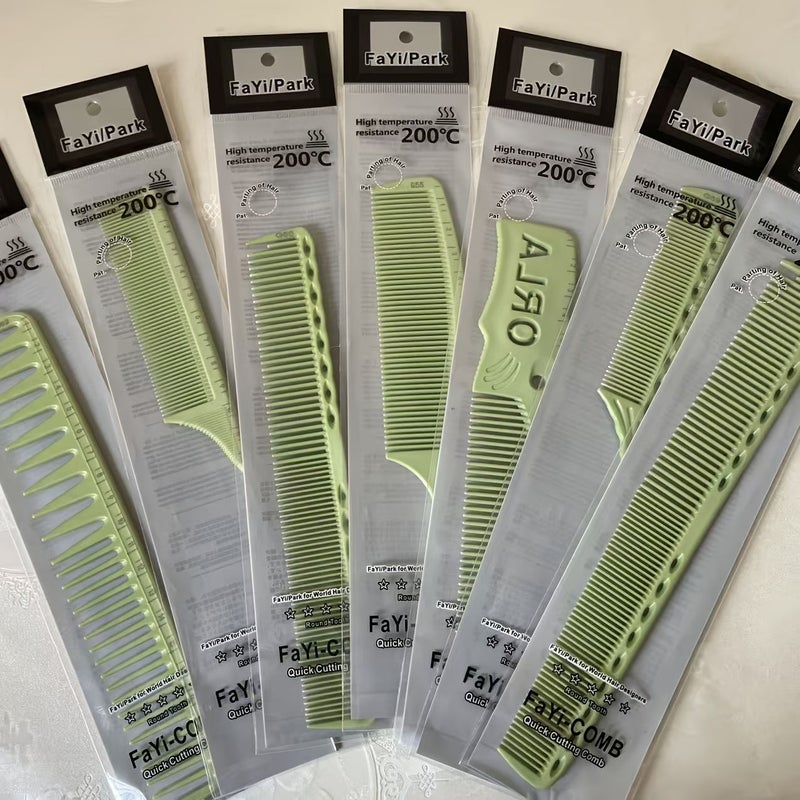 7 Piece High Temperature Resistant Comb Set Professional Hair Salon Styling Combs Including Flat Top Comb Pointed Tail Comb Apple Comb Wide Tooth Comb Updo Styling Comb Anti Static Hairdressing Tools Easy To Use Breakage Resistant - Image 1