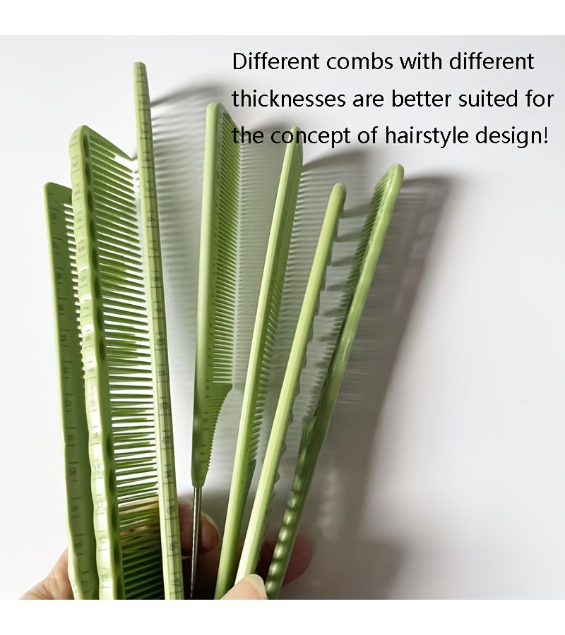 7 Piece High Temperature Resistant Comb Set Professional Hair Salon Styling Combs Including Flat Top Comb Pointed Tail Comb Apple Comb Wide Tooth Comb Updo Styling Comb Anti Static Hairdressing Tools Easy To Use Breakage Resistant - Image 4