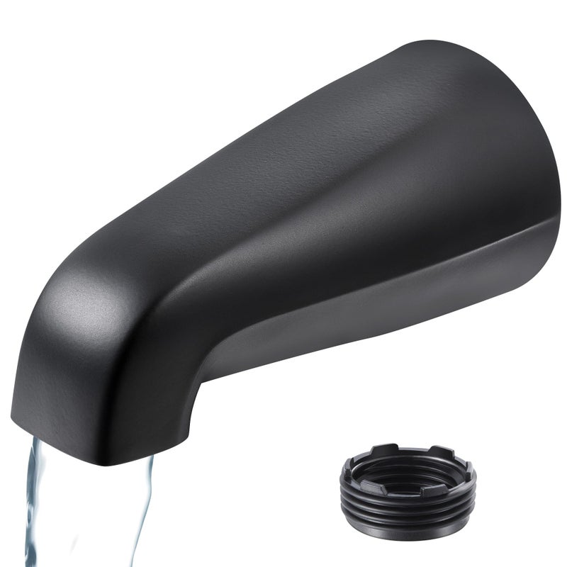 Dreyoo Universal Bath Tub Spout with Adapter 5 Bathroom Bathtub Faucet Spout Without Diverter Fits for 12 34 IPS Inside Thread Connection and TubShower Faucet BrandsMatte Black