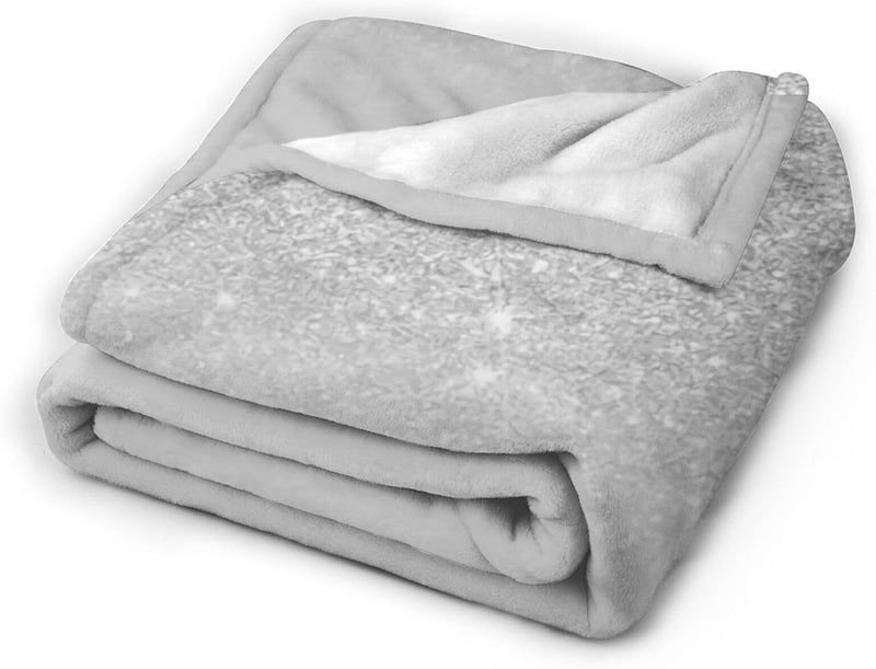 Silver Ombre Grey Color Block Flannel 80"X60" Blanket - Soft and Light All Season Comfort Blanket - Travel, Home Décor - Image 2